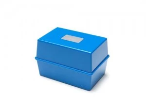 Image of Value Value Deflecto Card Index Box 5x3 Blue CP010YTBLU