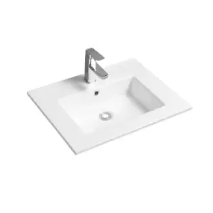 Image of Limoge Thin-edge Ceramic 61Cm Inset Basin With Rectangular Bowl