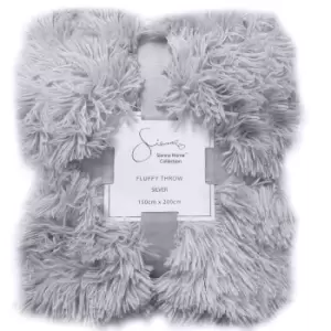 Image of Sienna Luxury Fluffy Throw - Silver
