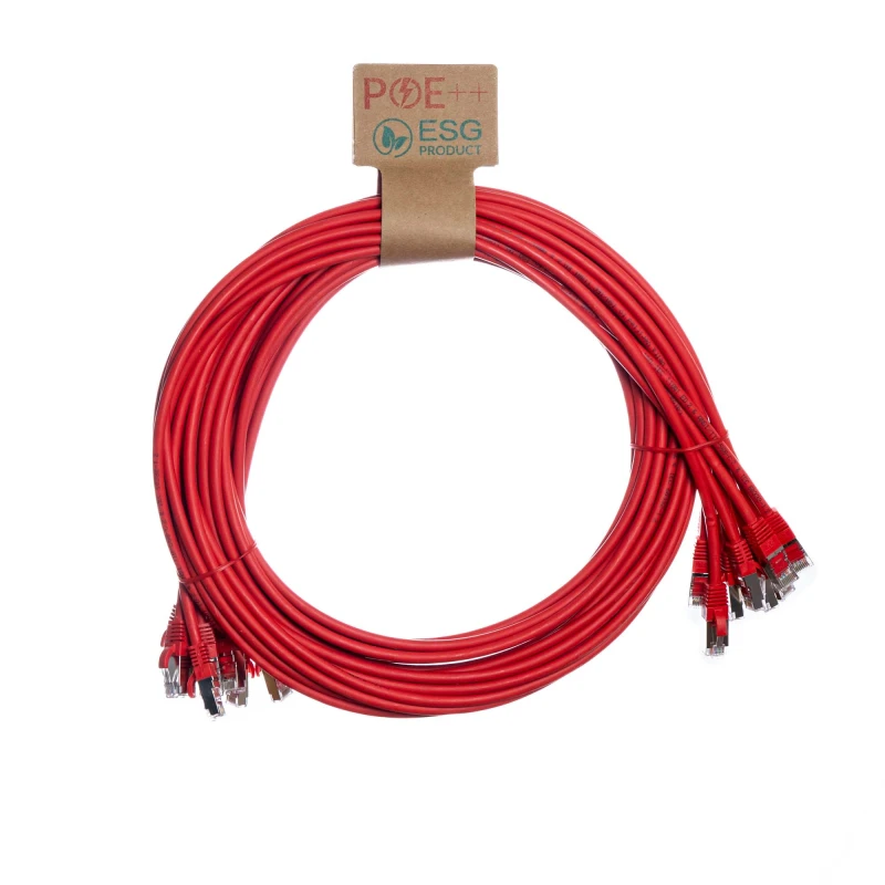 Image of Cablenet Cablenet 1.5m Cat6a RJ45 Red S/FTP LSOH 26AWG Snagless Booted Patch Lead (PK 10) 65-2015P