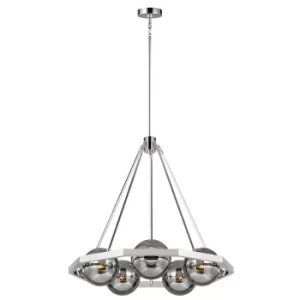 Image of Feiss Harper 5 Light Chandelier Polished Nickel