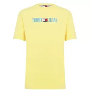 Image of Tommy Jeans Liner Logo T-Shirt - Yellow