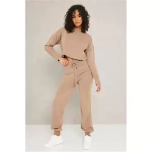 Image of I Saw It First Mocha Basic Knitted Jumper Set - Brown