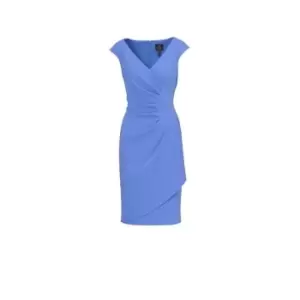 Image of Adrianna Papell Crepe Draped Overlay Dress - Blue