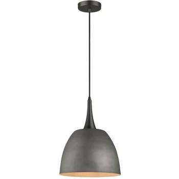 Image of Spring Lighting - 1 Light Dome Ceiling Pendant Black, Cement, E27