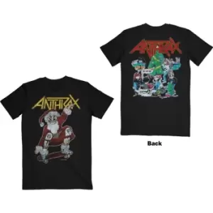 Image of Anthrax - Vintage Christmas Unisex Medium T-Shirt - Black