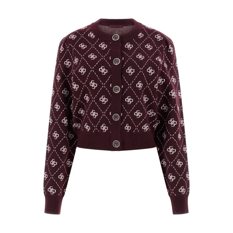 Image of Guess Womens wool blend cardigan Guess Logo 4G Rouge Female XL