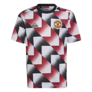 Image of adidas Manchester United Pre Match Top 2022 2023 Juniors - White