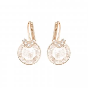 Image of Swarovski Bella V Rose-Gold Plated Pink Drop Earrings Jewellery