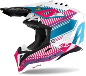 Image of Airoh Aviator 3 Wave Carbon Pink Motocross Helmet