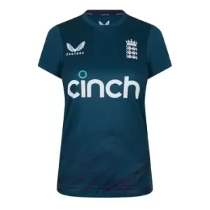 Image of Castore England Cricket Short Sleeve Training T-Shirt Womens - Blue