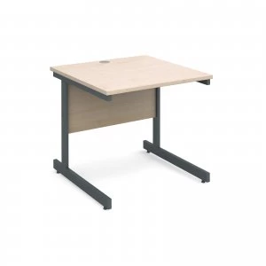 Image of Contract 25 Straight Desk 800mm x 800mm - Graphite Cantilever Frame m