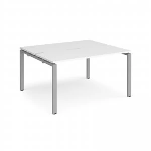 Image of Adapt II Sliding top Back to Back Desk s 1400mm x 1200mm - Silver Frame