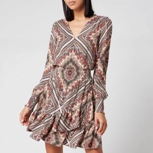 Image of Michael Kors Womens Medaln Scarf Ruffle Dress - Powder Blush - S