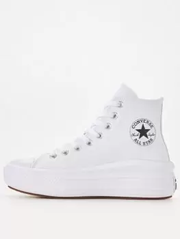 Image of Converse Chuck Taylor All Star Move Leather, White, Size 8, Women