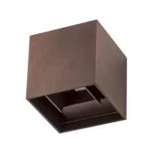 Image of Merano Chicago 2 Light Outdoor Up Down Wall Lamp Antique Brown Aluminium LED 2x3W 510Lm 3000K Adjustable IP54