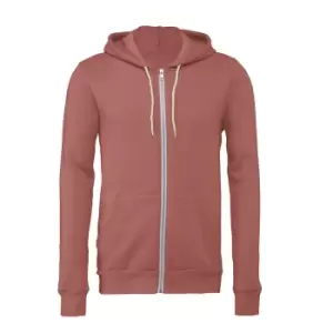 Image of Bella + Canvas Adults Unisex Full Zip Hoodie (M) (Mauve)