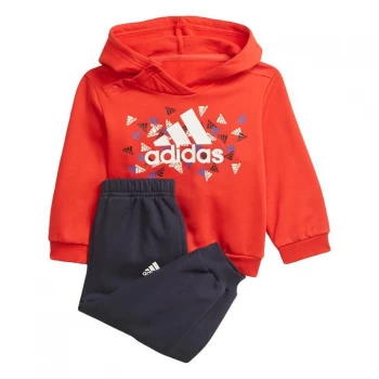 Image of adidas Badge of Sport Graphic Jogger Kids - Vivid Red / White