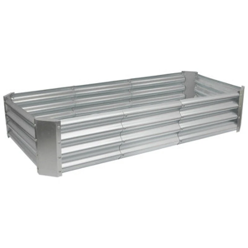 Image of Harbour Housewares Rectangle Galvanised Steel Outdoor Raised Garden Bed Planter Large - 180Cm X 90Cm - Silver