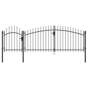 Image of Vidaxl Garden Gate Steel 1.5X4 M Black