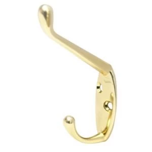 Image of BQ Gold Brass Effect Metal Hat Coat Hook Of 2