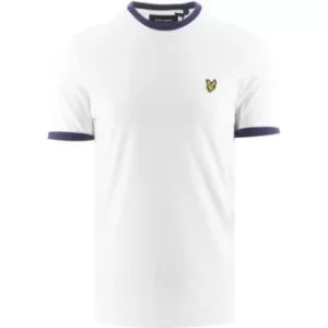Image of Lyle and Scott White Ringer T-Shirt