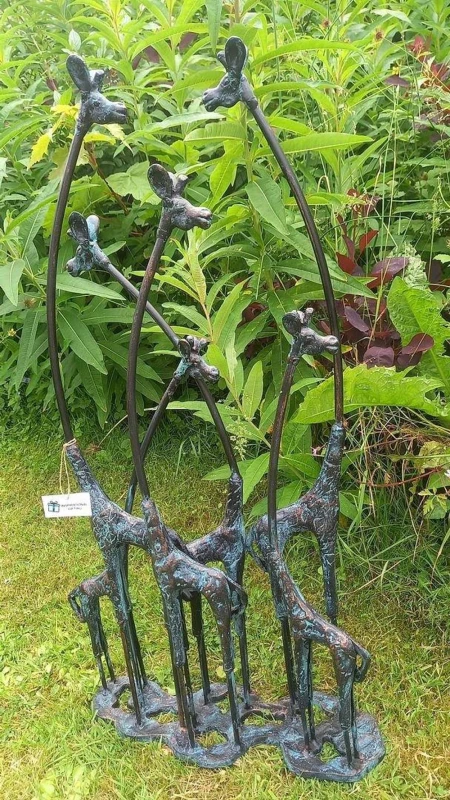 Image of Inspirational Gifting Giraffe Family Sculpture Ornament with an Aged Bronze Finish Bronze Unisex
