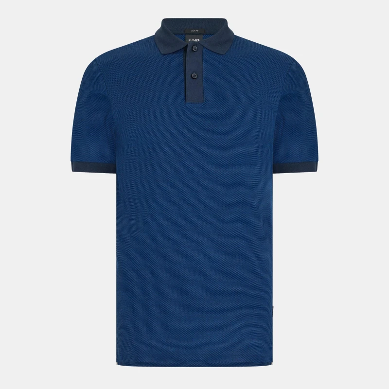 Image of Boss Mens Phillipson Short Sleeve Polo Shirt Dark Blue male Small