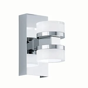 Image of Eglo Romendo LED Polished Chrome & White Bathroom Wall Light - 2 x 4.5W