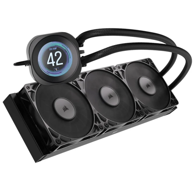Image of Corsair Nautilus 360 RS LCD 360mm AIO Liquid CPU Cooler - Black - CW-9061033-WW