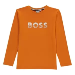 Image of Boss Boss Long Sleeve Bold T-Shirt Junior Boys - Orange