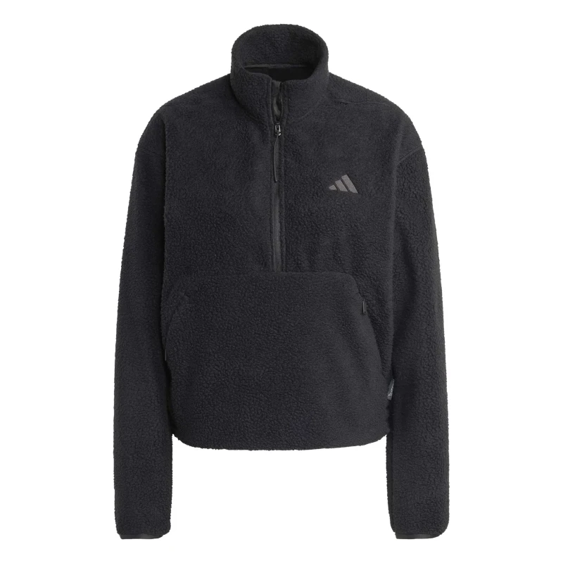 Image of Adidas Womens 1/2 zip fleece adidas City Tech High Pile Noir Female L
