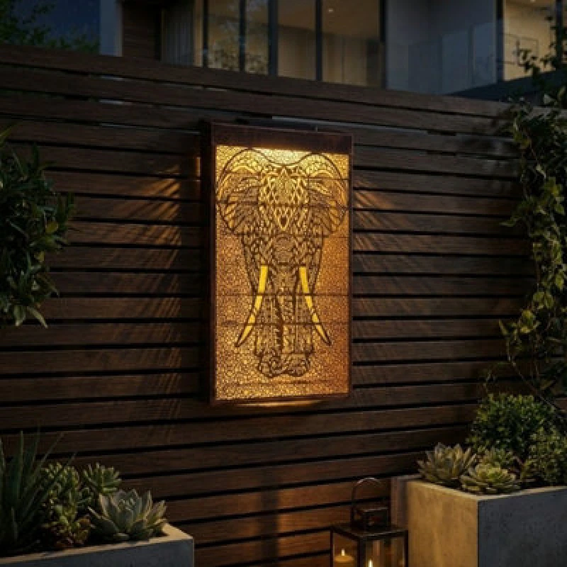 Image of Smart Solar LED Elephant Illumina DecorPanel