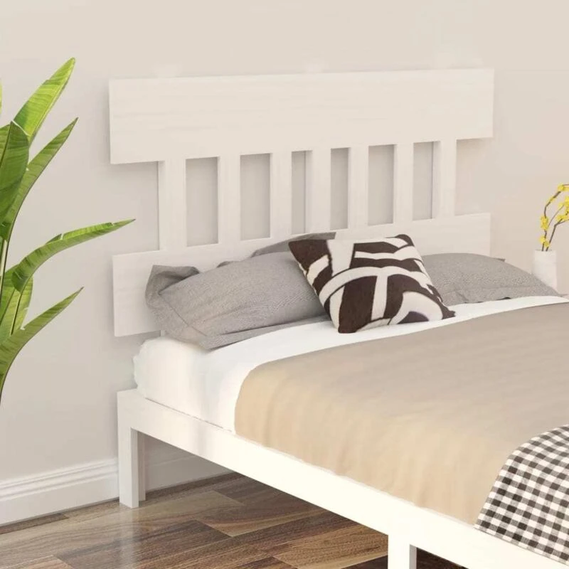 Image of VIDAXL Bed Headboard White 123.5x3x81cm Solid Wood Pine Vidaxl 8720287009924