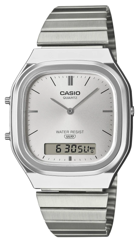 Image of Casio AQ-240E-7AEF Vintage Dual-Display (35.8mm) Silver Watch