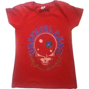 Image of Grateful Dead - Space Your Face & Logo Ladies X-Large T-Shirt - Red