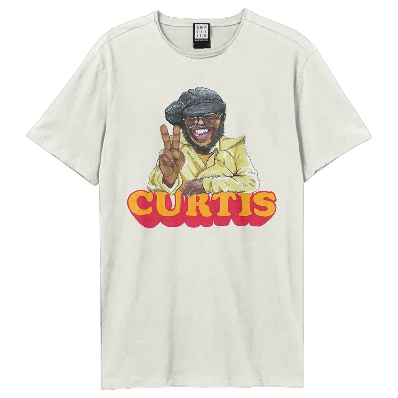 Image of Amplified Amplified Men Peace Curtis Mayfield T-Shirt in White Size: 3X-Large White XXXL Male 5063806407621