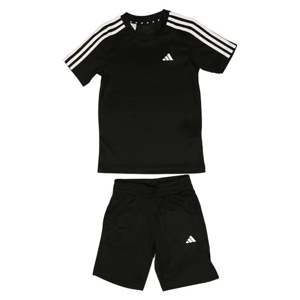 Image of adidas Jersey & Shorts 3 Stripes Essentials Set - Black 11 - 12 Years