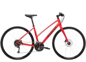 Image of 2023 Trek FX 2 Disc Stagger Hybrid Bike in Satin Viper Red