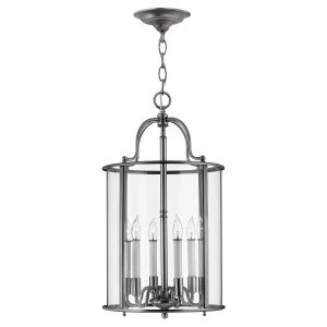 Image of 6 Light Large Ceiling Lantern Pendant Pewter, E14