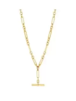 Image of Jon Richard Jon Richard Gold Plated Polished T Bar Necklace, Gold, Women