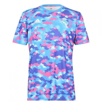 Image of adidas Real Madrid Pre Match Shirt 2021 2022 Mens - Pink