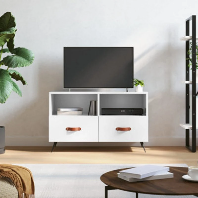 Image of Vidaxl TV Cabinet High Gloss White 80X36X50 Cm Engineered Wood, White 828942