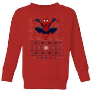 Image of Marvel Avengers Spider-Man Kids Christmas Sweatshirt - Red - 5-6 Years