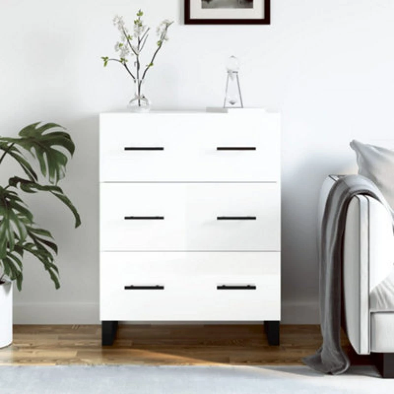 Image of Vidaxl Sideboard High Gloss White 69.5X34X90 Cm Engineered Wood