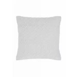 Image of Halsey Hand Made Geometric Flatweave Kitchen Garden Indoor Outdoor Natural Cushion 45 x 45cm (15''x15'') Pillow