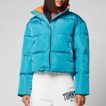 Image of Tommy Jeans Womens Colour Pop Puffer Jacket - Tidewater - S