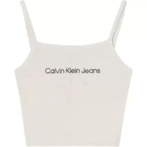 Image of Calvin Klein Jeans Monogram Towelling Strappy Top - Beige