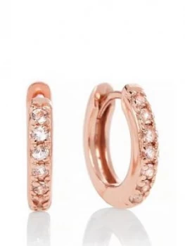 Image of Olivia Burton White Topaz Huggie Hoop Rose Gold