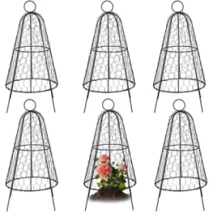Image of VEVOR Chicken Wire Cloche, 6 Packs 12.2" Diameter x 20" Height, Plant Protector and Cover with Zip Ties & Staples, Sturdy Metal Cage Garden Protection